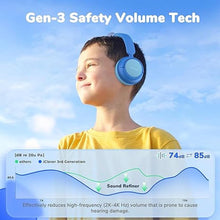 Load image into Gallery viewer, iClever BTH22 Kids Bluetooth Headphones, 60H Play Time, USB C Fast Charging, Bluetooth 5.4, AUX Cord,Safe Volume 74/85 dBA,Toddler Headphones for iPad/Tablet/Travel/School, Blue

