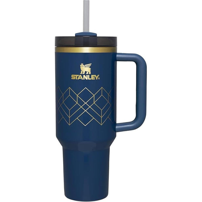 Stanley Quencher H2.0 Tumbler with Handle and Straw 40 oz | Flowstate 3-Position Lid | Cup Holder Compatible for Travel | Insulated Stainless Steel Cup | BPA-Free | Nightfall Gloss Deco