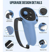 Load image into Gallery viewer, Silicone Cover Set Compatible with Oculus/Meta Quest 3, VR Accessories Protective Cover Includes Controller Grips, Front Shell Headset Cover and Face Cover (Haze Blue)
