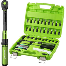 Load image into Gallery viewer, 1/4 Torque Wrench with Bike Tire Repair kit, 37Pcs Dual-Range?1-26 Nm/10-231.3 in.lb?±3% Precision Inch Pound Torque Wrench, 72 Tooth Dual-Direction for MTB, E-Bike, Moto Maintenance
