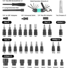 Load image into Gallery viewer, 1/4 Torque Wrench with Bike Tire Repair kit, 37Pcs Dual-Range?1-26 Nm/10-231.3 in.lb?±3% Precision Inch Pound Torque Wrench, 72 Tooth Dual-Direction for MTB, E-Bike, Moto Maintenance
