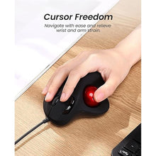 Load image into Gallery viewer, Nulea M509 Trackball Mouse Wired, Ergonomic Design, Easy Thumb Control, Precise &amp; Smooth Tracking, 2-in-1 Interface (Type A &amp;Type C), Compatible for PC, Laptop, Mac, Windows(Red).
