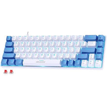 Load image into Gallery viewer, abucow 60% Mechanical Keyboard with Blue Backlight 68-Key Gaming Keyboard White-Light Blue Keycaps - Red Switches for a Premium Typing and Gaming Experience PC Mac (White-Light Blue)
