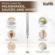 Load image into Gallery viewer, Kaffe Mini Milk Frother (10,500 RPM) - New Upgraded Motor - 2xAAA Batteries Required - Milk Frother Handheld for Coffee - Milk Frothing Wand for Espresso

