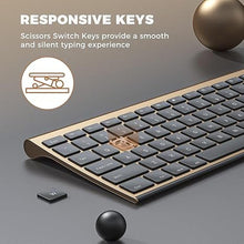 Load image into Gallery viewer, Wireless Keyboard and Mouse, Vssoplor 2.4GHz Rechargeable Compact Quiet Full-Size Keyboard and Mouse Combo with Nano USB Receiver for Windows, Laptop, PC, Notebook-Black Gold
