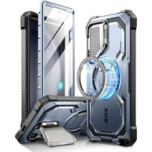 Load image into Gallery viewer, i-Blason Armorbox for Samsung Galaxy S24 Ultra Case MagSafe with Camera Cover Stand [Support Wireless Charger] 360 Full-Body Case with Screen Protector &amp; Kickstand Phone Case for S24 Ultra, Blue
