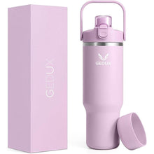 Load image into Gallery viewer, 32 oz Stainless Steel Tumbler with Handle and Straw, Vacuum Insulated Water Bottle with 2-in-1 Lid (Chug/Straw) and Silicone Boot
