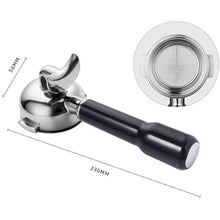 Load image into Gallery viewer, 58mm Portafilter Double Spout Compatible with E61 Group Head, 2 ears 58mm Portafilter with Filter Basket and ABS Handle
