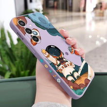 Load image into Gallery viewer, LEECG for Samsung Galaxy S24 Plus Case, Flower Pattern Design Phone Cover Drop Protection Soft Ultra Thin Scratch Resistant Microfiber Lining Inner for Samsung S24 Plus Case-Astronaut Purple
