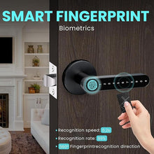 Load image into Gallery viewer, MINIA Fingerprint Door Knob, Smart Door Lock, Smart Door Knob with Handle, Keyless Entry Door Lock, Fingerprint Door Handle for Bedroom,Office, Apartment, Biometric Door Knob, Thumbprint Door Knob
