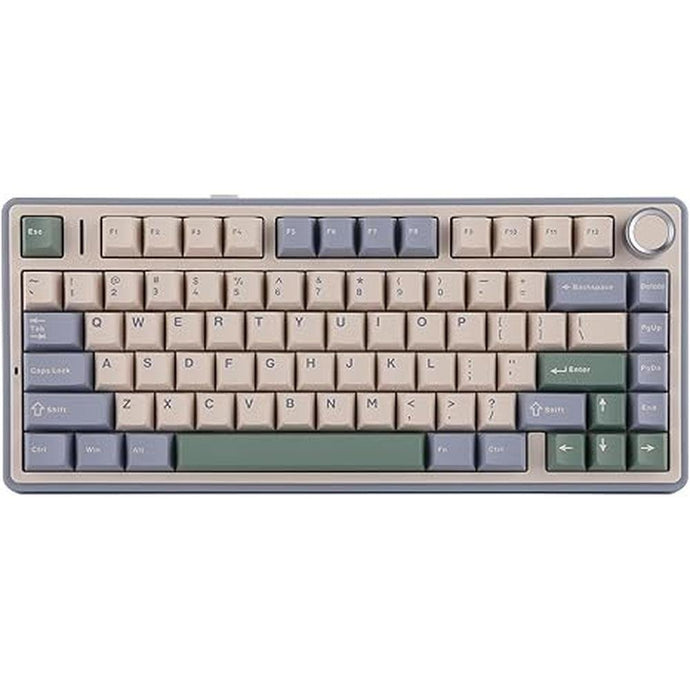 EPOMAKER x Aula F75 Gasket Mechanical Keyboard, 75% Wireless Hot Swappable Gaming Keyboard with Five-Layer Padding&Knob, Bluetooth/2.4GHz/USB-C, RGB (Green, Graywood V3 Switch)