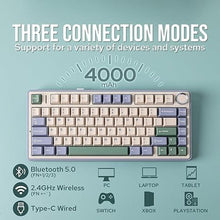 Load image into Gallery viewer, EPOMAKER x Aula F75 Gasket Mechanical Keyboard, 75% Wireless Hot Swappable Gaming Keyboard with Five-Layer Padding&amp;Knob, Bluetooth/2.4GHz/USB-C, RGB (Green, Graywood V3 Switch)
