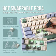 Load image into Gallery viewer, EPOMAKER x Aula F75 Gasket Mechanical Keyboard, 75% Wireless Hot Swappable Gaming Keyboard with Five-Layer Padding&amp;Knob, Bluetooth/2.4GHz/USB-C, RGB (Green, Graywood V3 Switch)
