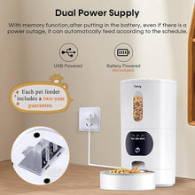 Load image into Gallery viewer, Automatic Cat Feeders Camera 5G: WiFi Easy to Clean Timed Smart Dog Food Dispenser 2-Way Audio Memory Function Pet Feeder HD 1080P Video Record APP Control Dry Food Clear Night Vision Yakry
