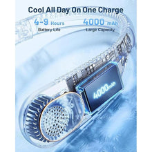 Load image into Gallery viewer, SWEETFULL Portable Neck Fan 360° Cooling Bladeless Personal Fan | No Hair Twisting - 4000mAh USB Rechargeable Wearable Fan for Travel, Birthday Gifts for Men, Women, Mom, and Dad
