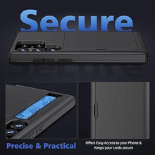 Load image into Gallery viewer, Jiunai for Samsung S24 Ultra Case with Card Holder Galaxy S24 Ultra Case Wallet Slide Pocket Credit Cards Cash License Rugged PC Shell Cell Phone Case for Samsung Galaxy S24 Ultra 5G 6.8’’ 2024 Black
