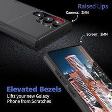 Load image into Gallery viewer, Jiunai for Samsung S24 Ultra Case with Card Holder Galaxy S24 Ultra Case Wallet Slide Pocket Credit Cards Cash License Rugged PC Shell Cell Phone Case for Samsung Galaxy S24 Ultra 5G 6.8’’ 2024 Black
