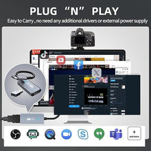 Load image into Gallery viewer, Video Capture Card, HDMI to USB C 3.0 Capture Card, 1080P 60FPS Video Capture Device, for Streaming, Teaching,Gaming, Video conferencing or Live Broadcasting
