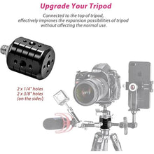 Load image into Gallery viewer, Screw Holes Adapter for Tripod, Multifunctional Tripod Extension Bracket with 1/4&quot; 3/8&quot; Holes for Mounting Magic Arm, Lights, Monitors, Microphones,Phones and Other Camera Accessories
