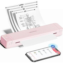Load image into Gallery viewer, Mobile Portable Wireless Printer, P831 Portable Thermal Transfer Printer, Bluetooth &amp; Inkless, 300DPI, Support US Letter/A4/A5/B5 Plain Paper, Ideal for Business Travel
