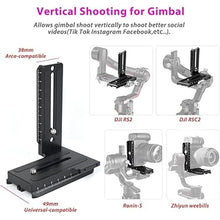 Load image into Gallery viewer, L Bracket Vertical Mount Quick Release Plate for DJI Ronin RSC2 / RS2/ RS3 / S, Zhiyun Weebill S Gimbal, DSLR Camera, Tripod, Monopod
