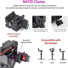 Load image into Gallery viewer, Adjustable NATO Briefcase Sling Handle for DJI Ronin RSC2 / RS3 / RS3 Mini, Gimbal Handgrip Extension Grip with Cold Shoe Mount 1/4&quot; 3/8&quot; Holes for Video Light, Microphone, Monitor
