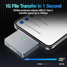 Load image into Gallery viewer, JEYI 2230 Only M.2 Enclosure, Direct-Attached Wireless USB C 10Gbps M.2 NVMe SSD Enclosure Adapter, 2tb Max - i9 Zebra 2230C

