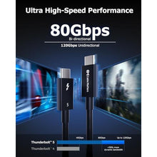 Load image into Gallery viewer, Cable Matters [Intel Certified] 80Gbps Thunderbolt 5 Cable with up to 120Gbps Bandwidth Boost and 240W Charging - 1m / 3.3ft, Compatible with Thunderbolt 4, USB4, and USB C, Black
