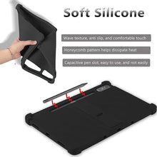 Load image into Gallery viewer, ATOOZ for Lenovo Tab P12 12.7&quot; Case, Soft Silicone Shockproof Kids Case for Lenovo P12 Tablet with Bracket &amp; Pen Holder (Black)
