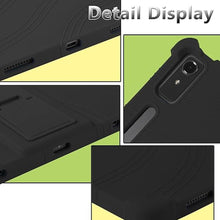 Load image into Gallery viewer, ATOOZ for Lenovo Tab P12 12.7&quot; Case, Soft Silicone Shockproof Kids Case for Lenovo P12 Tablet with Bracket &amp; Pen Holder (Black)
