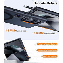 Load image into Gallery viewer, TORRAS Strong Magnetic &amp; Seamless Stand for Samsung Galaxy S24 Ultra Case, Fit for MagSafe, Mil-Grade Drop Protection, Adjustable Kickstand for Samsung Galaxy S24 Ultra Case, Slim Frosted Matte Black
