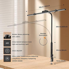 Load image into Gallery viewer, Led Desk Lamp for Office Home, Architect Desk Lamp with Clamp, Ultra Bright Dimmable Table Light, Stepless Dimming and Tempering Desk Light for Workbench Drafting Reading Study (Black)
