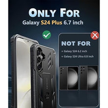 Load image into Gallery viewer, FNTCASE for Samsung Galaxy S24-Plus Case: Military Grade Phone Case with Kickstand | Built-in Screen Protector Protective Rugged Shockproof Durable Drop Proof Phone Cover for Galaxy S24 Plus 5G Black
