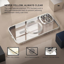Load image into Gallery viewer, Misea Magnetic for iPhone 15 Pro Case [Never Yellowing] [Military Grade Drop Protection] Full Camera Lens Protector Soft Clear Phone Case for Women Girls, Titanium Natural
