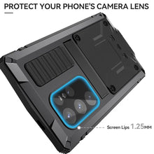 Load image into Gallery viewer, Newhalper Samsung Galaxy S24 Ultra Phone Case Black | Built in Screen Protector, Kickstand, Military-Grade Protection, Heavy Duty, Rugged, Aluminium Metal

