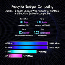 Load image into Gallery viewer, ASUS ROG Rapture GT-BE98 PRO First Quad-Band WiFi 7 Gaming Router supports 320MHz, Dual 10G Port, Triple-level Game Acceleration, Mobile Game Mode, Subscription-Free Security, AiMesh, and VPN features
