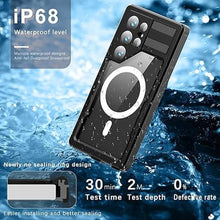 Load image into Gallery viewer, NINKI Compatible with Magsafe Case for Samsung Galaxy S24 Ultra Case Waterproof with Screen Protector,Magnetic Protective Case for Samsung S24 Ultra Waterproof Phone Case for S24 Ultra 5G Case Black
