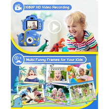 Load image into Gallery viewer, Kids Camera, Dinosaur Toddler Digital Camera for Boys Girls, Christmas Birthday Gifts, Selfie 1080P Camera for 3 4 5 6 7 8 9 Years Old Toys Dark Blue
