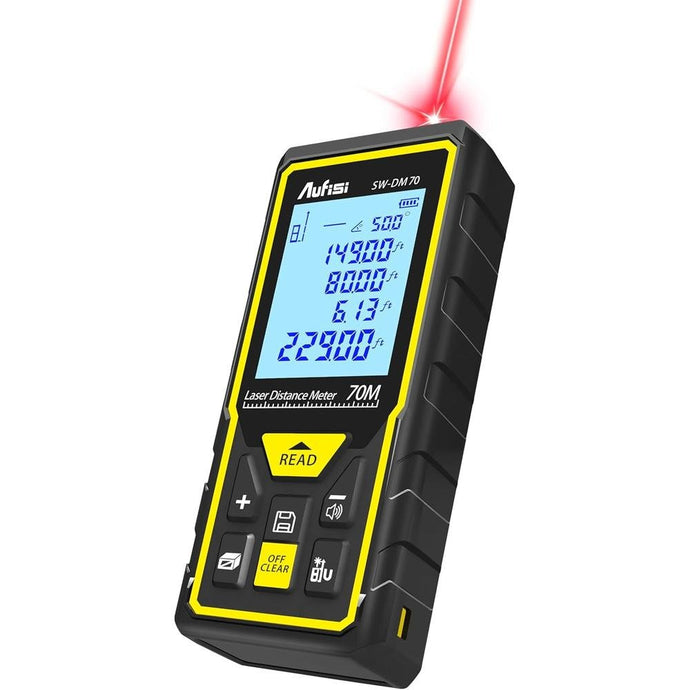 Laser Measure, Aufisi 229FT/100M Multifunctional Laser Measuring Tool M/in/Ft Unit Switching Backlit LCD Laser Distance Meter Area Volume Angle Sensor and Pythagorean Mode, Mens Gadgets