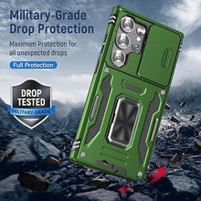 Load image into Gallery viewer, Phone Case for Samsung S24 Ultra Case Samsung Galaxy S24 Ultra Phone Case with Camera Lens Cover, with Ring Holder Kickstand, fit Magnetic Car Mount, for Samsung Galaxy 24 Ultra (Olive Green)
