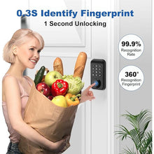 Load image into Gallery viewer, Fingerprint Door Lock, Keyless Entry Door Lock, Smart Locks for Front Door, Smart Door Lock with App Control, Smart Bluetooth Keypad Deadbolt, Auto Lock, Easy Install (Black)
