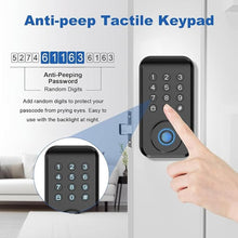 Load image into Gallery viewer, Fingerprint Door Lock, Keyless Entry Door Lock, Smart Locks for Front Door, Smart Door Lock with App Control, Smart Bluetooth Keypad Deadbolt, Auto Lock, Easy Install (Black)
