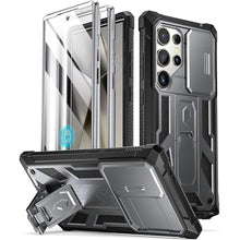 Load image into Gallery viewer, Poetic Spartan Case for Galaxy S24 Ultra 6.8&quot;, [Slide Camera Cover] [Screen Protector Works with Fingerprint ID]Military Grade Rugged Shockproof S24 Ultra Phone Case with Kickstand, Metallic Gun Metal
