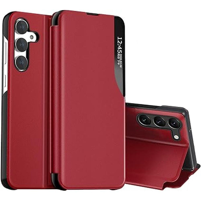 AICase for Galaxy S24 Case,PU Leather Smart Window S-View Flip Kickstand Cover with Auto Wake/Sleep for Samsung Galaxy S24 5G 6.1
