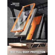 Load image into Gallery viewer, Poetic Spartan Case for Galaxy S24 Ultra 6.8&quot;, [Slide Camera Cover] [Screen Protector Works with Fingerprint ID] Military Grade Rugged Shockproof S24 Ultra Phone Case with Kickstand, Metallic Orange
