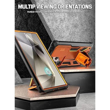 Load image into Gallery viewer, Poetic Spartan Case for Galaxy S24 Ultra 6.8&quot;, [Slide Camera Cover] [Screen Protector Works with Fingerprint ID] Military Grade Rugged Shockproof S24 Ultra Phone Case with Kickstand, Metallic Orange
