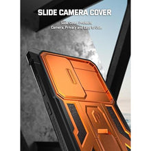 Load image into Gallery viewer, Poetic Spartan Case for Galaxy S24 Ultra 6.8&quot;, [Slide Camera Cover] [Screen Protector Works with Fingerprint ID] Military Grade Rugged Shockproof S24 Ultra Phone Case with Kickstand, Metallic Orange
