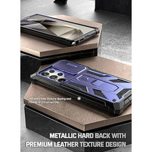 Load image into Gallery viewer, Poetic Spartan Case for Galaxy S24 Ultra 6.8&quot;, [Slide Camera Cover] [Screen Protector Works with Fingerprint ID] Military Grade Rugged Shockproof S24 Ultra Phone Case with Kickstand, Midnight Blue
