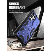 Load image into Gallery viewer, Poetic Spartan Case for Galaxy S24 Ultra 6.8&quot;, [Slide Camera Cover] [Screen Protector Works with Fingerprint ID] Military Grade Rugged Shockproof S24 Ultra Phone Case with Kickstand, Midnight Blue
