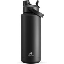 Load image into Gallery viewer, 40 oz Insulated Water Bottle with 2-in-1 Straw and Spout Lid, Keep Cold 24H, Leak-Proof, BPA-Free, Double Wall Stainless Steel Water Bottle for Sports, Gym, Travel, and School (Dark Knight)
